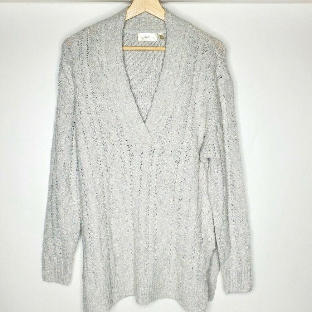 Cloth By RD XS Sweater V Neck Oversized Gray